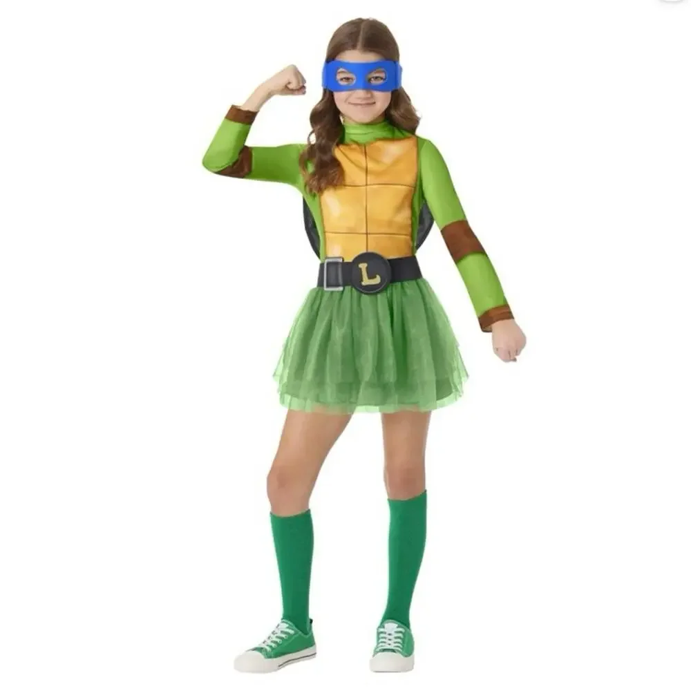 New Teenage Mutant Ninja Turtle 4-in 1 Dress up Costume Girls Size medium tmnt